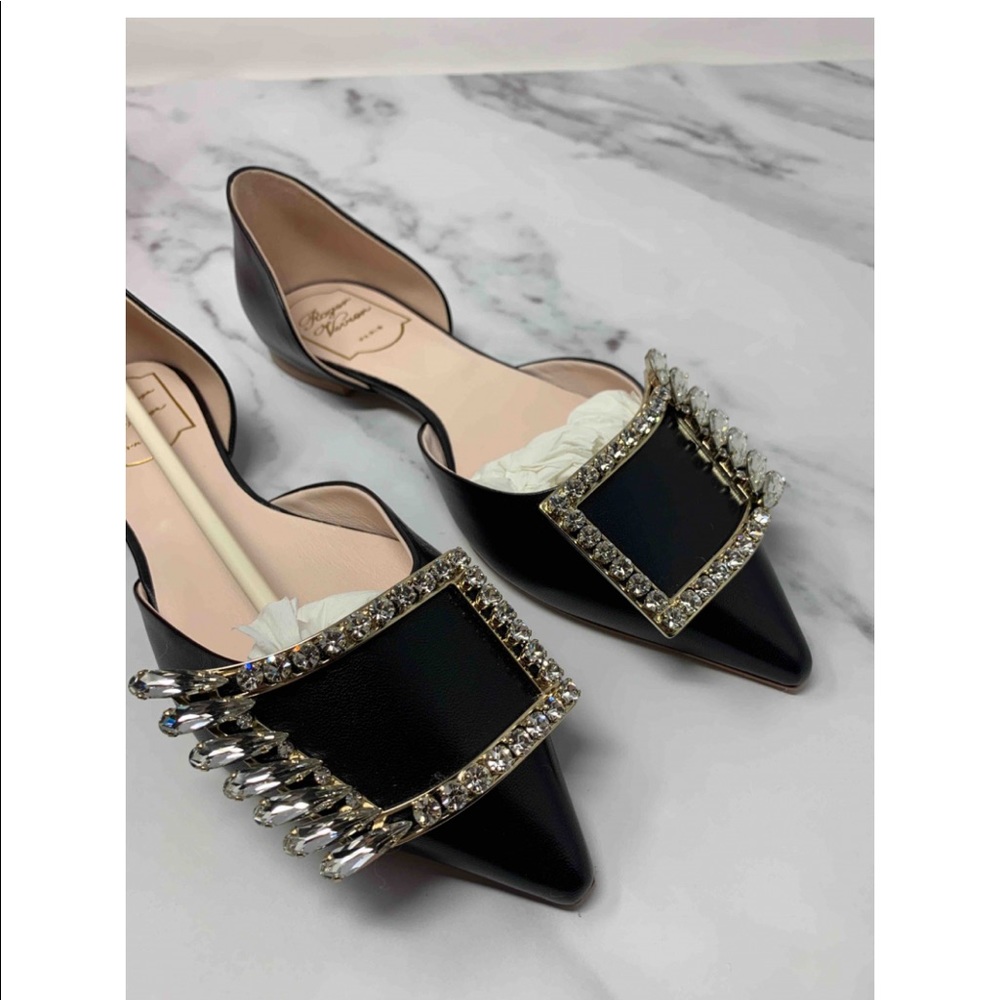 💯 Authentic Roger Vivier leather Ballat Flat 36.5